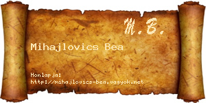 Mihajlovics Bea névjegykártya